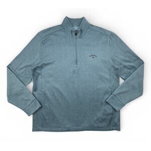 Callaway Golf Pullover Teal Heather 1/4 Zip Long Sleeve Mens XXL Outdoor Sport